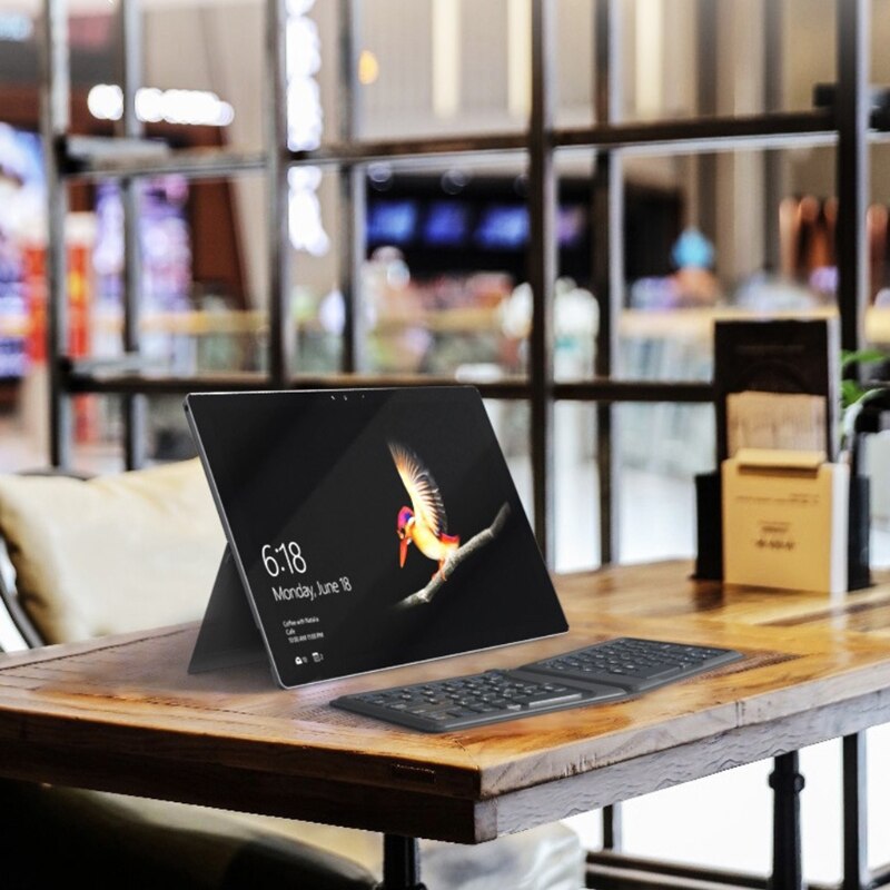 Universal Foldable Keyboard 2-Fold Ultra-Thin Portable Wireless Keyboard BT-compatible for three-system Phone PC