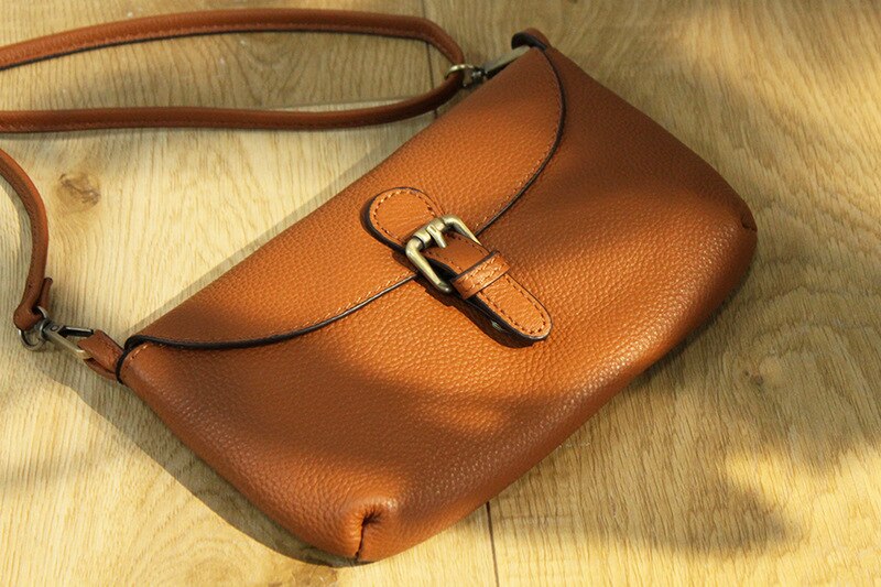 Koreaanse Versie Van Gangfeng Zachte Lederen Schoudertas: Khaki