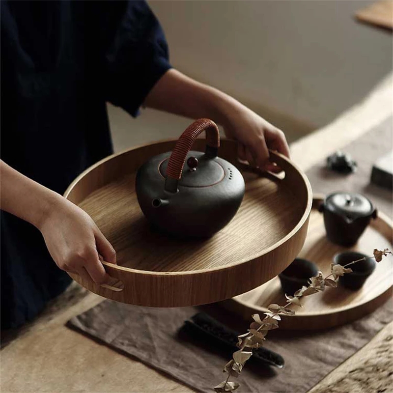 Hotel Restaurant Kitchen Wooden Tea Coffee Tray Dinner Food Fruit Storage Holder Outdoor BBQ Dishes Plates