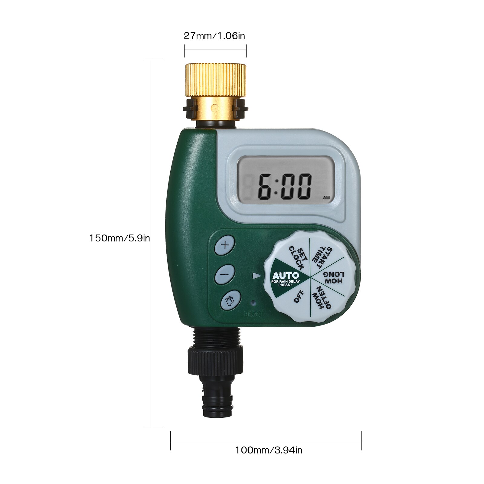 Digital Water Timer Weatherproof Garden Lawn Faucet Hose Timer Automatic Irrigation Controller 1-Outlet Copper Connector