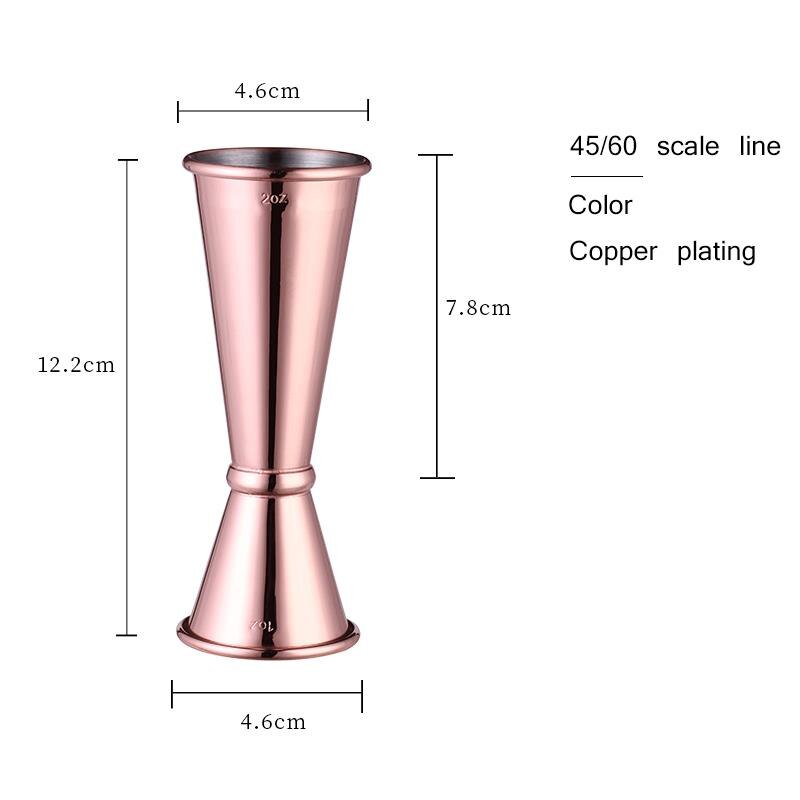 30/60Ml Dubbelzijdig Cocktail Drank Rvs Maatbeker Barman Drink Mixer Jigger Shot Bar Meet Keuken tool: copper color