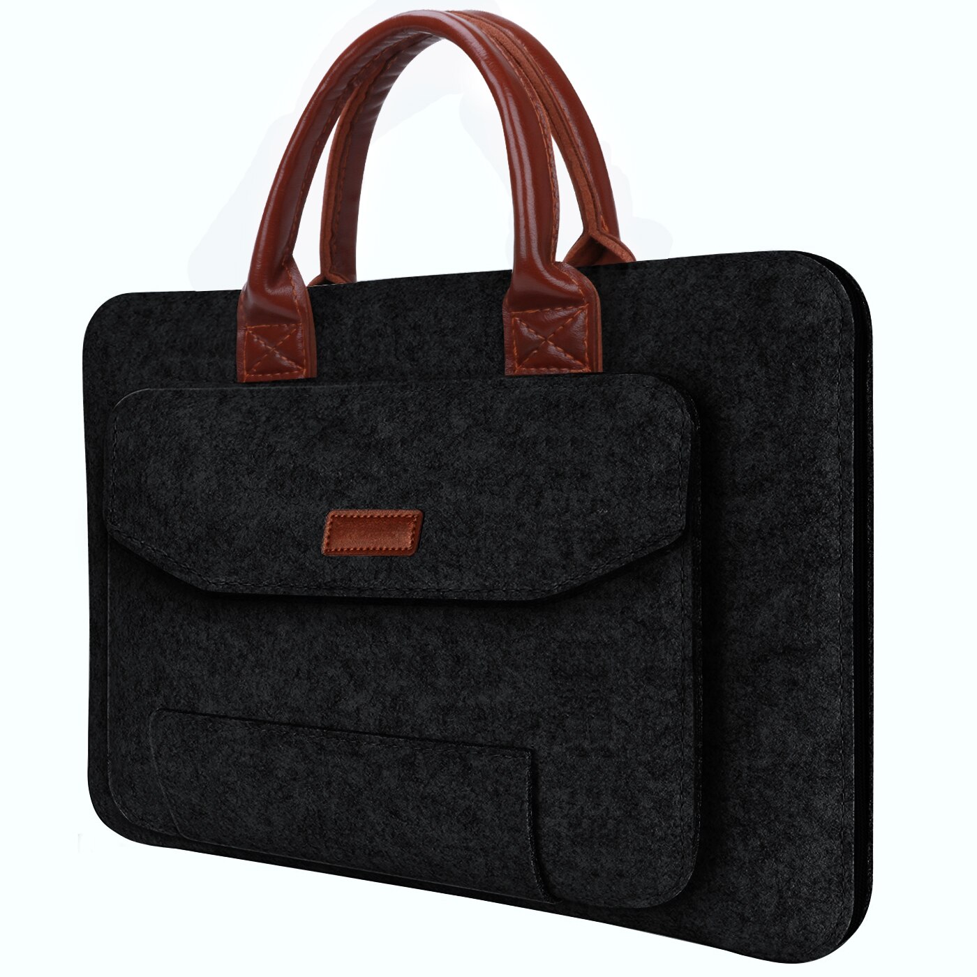 11.6/13.3/15.6 ''housse pour ordinateur portable poignée feutre ultra-léger ordinateur portable tablette IPAD étui avant-poche pochette sac porte-documents pour Macbook: Black / 11 pouces