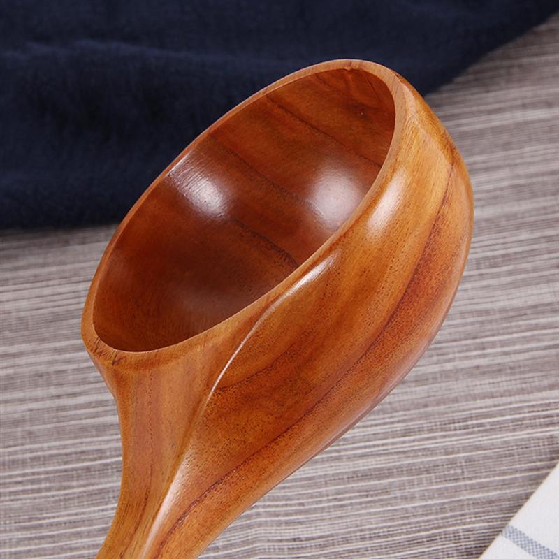 Cuchara para agua de madera, vajilla para Catering, utensilios de cocina de madera, cuchara de madera Natural, cuchara para sopa, cuchara de avena para restaurante casero