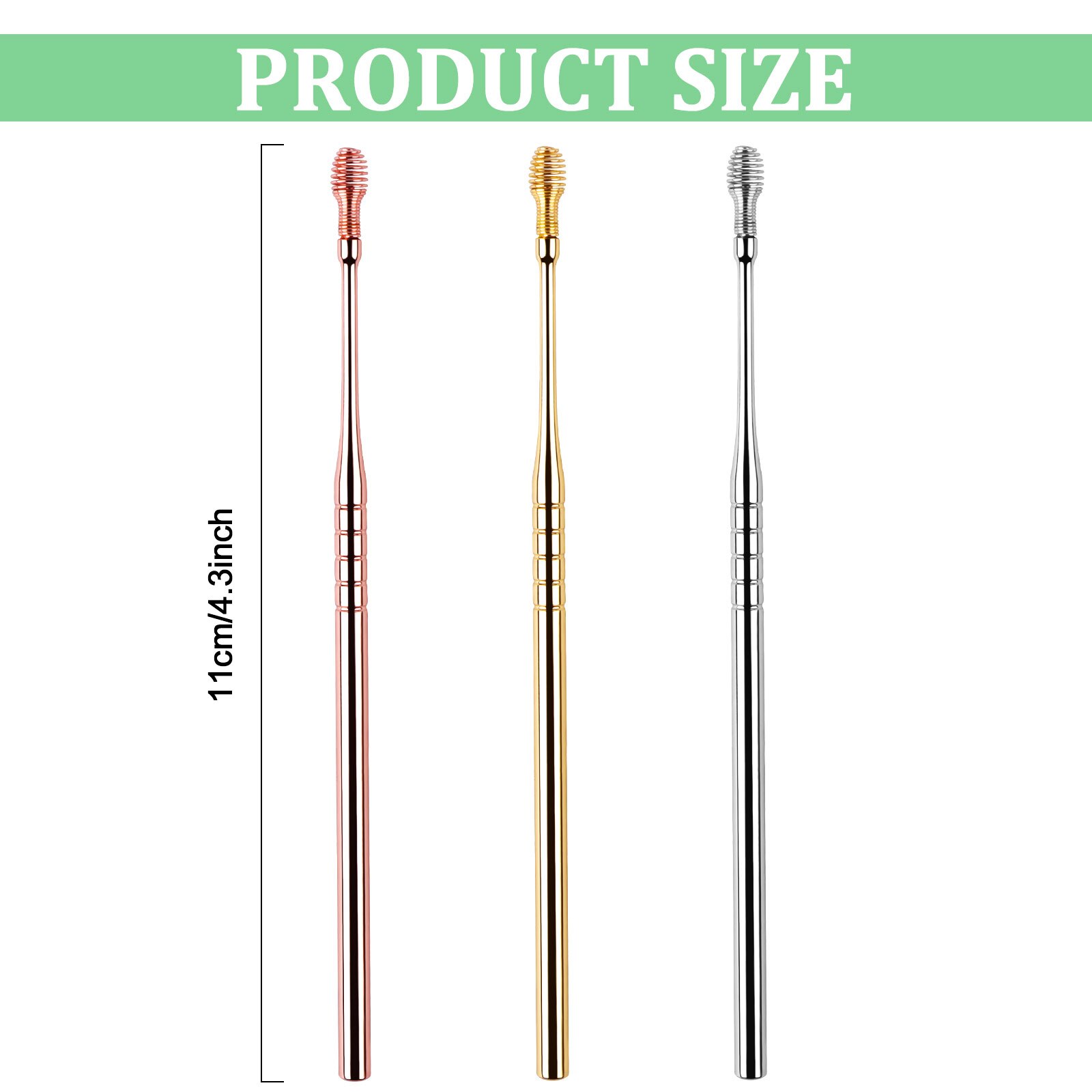 9 Pieces Portable Spiral Ear Remover For Ear Waxing Stainless Steel Spiral Ear Cleaner Ear Cleaning Tool Ear Pick