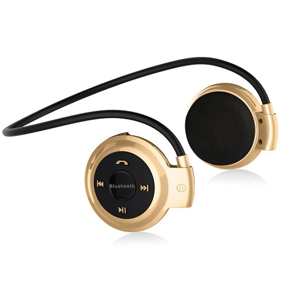 NVAHVA Bluetooth Kopfhörer MP3 Spieler Sport Drahtlose Kopfhörer Karte MP3 Spieler mit FM Radio Mikro SD Karte Spielen Max zu 32GB: Gold