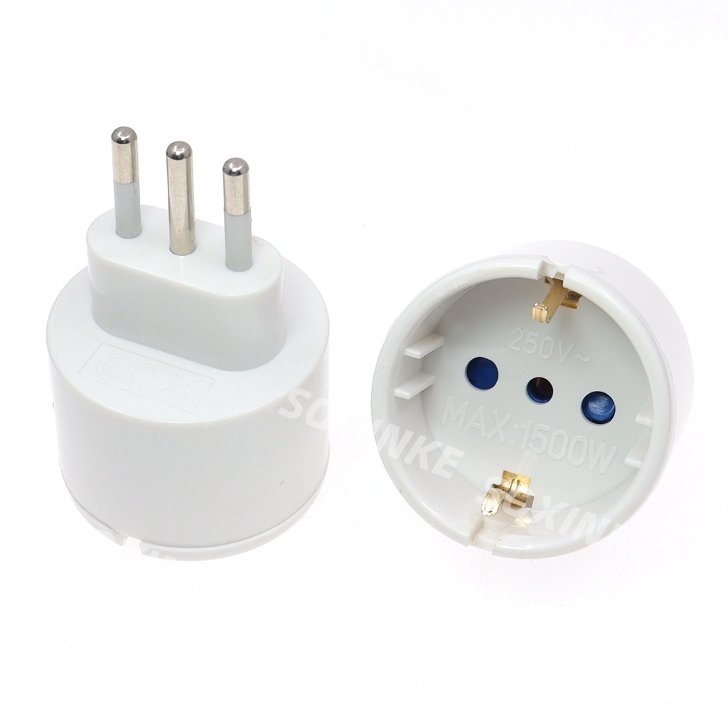 Europæisk eu-stik til italien standard strømstikadapter stikkontakt 10a 16a rejseadapter  ac 110 ~ 250v