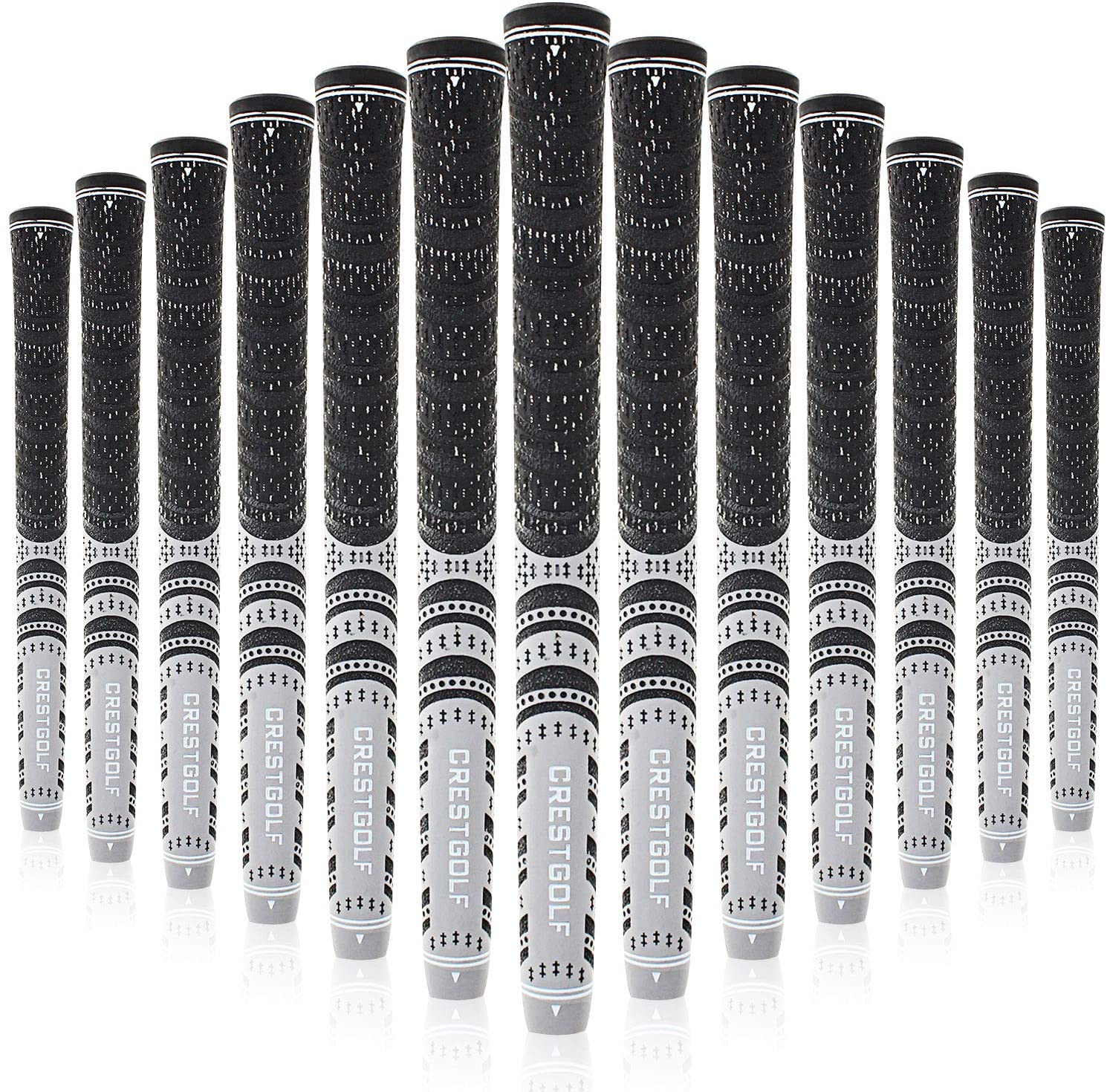 Golf Club Grip Standard Size, Golf Anti-Slip Iron Grip, All-Weather Control Thread Technology Rubber Combine with Carbon Yarn: Gray Standardsize