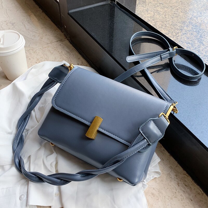 Couleur unie sac fourre-tout carré en cuir PU femmes sac à main voyage épaule sac de messager sac à aisselles