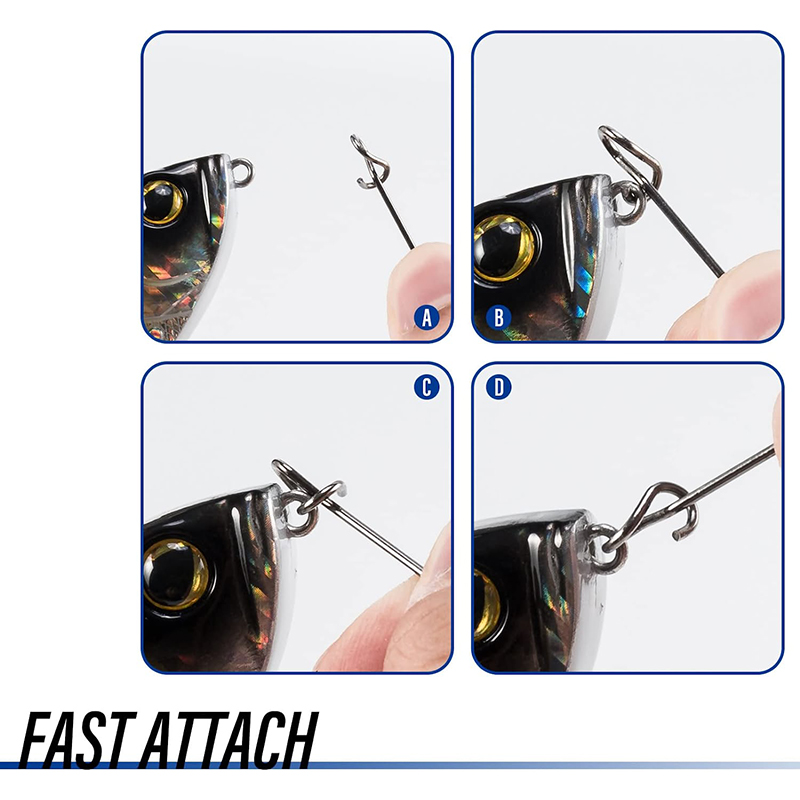 50Pack Fishing Clips Stainless Steel Quick Clips Speed Change Snaps Fast Attach Fly Fishing Snaps Lure Clips Connectors