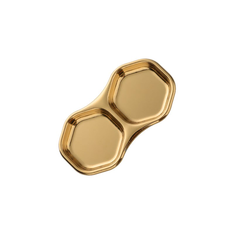 Gold Stainless steel dish kitchen utensil butter plate seasoning soy dish Metal dessert Trays Tableware vinegar sauce snack Dish: 1pcs Gold A