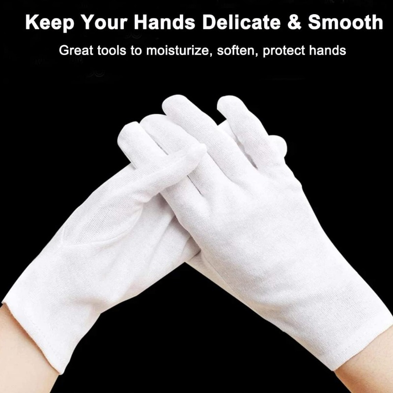 Beschermende handschoenen met hoge stretch Beschermen de hand Witte handschoen Dermatitis Eczeem Sokkels Vermijd stoornissen Katoenen wanten Reinigingsgereedschap