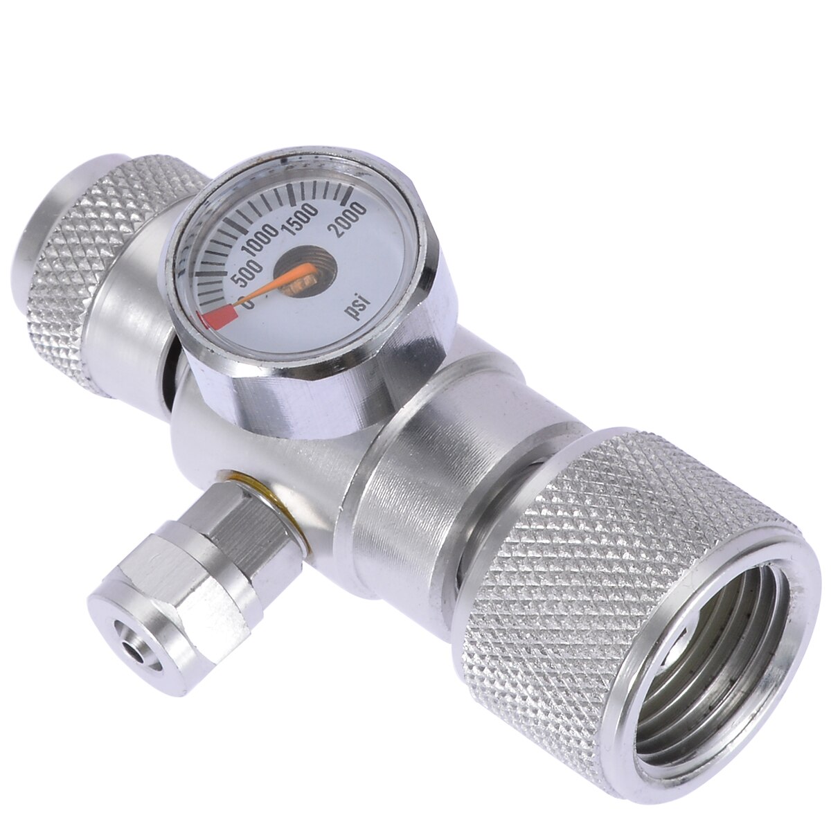 Manómetro regulador de CO2 para acuario, manómetro individual para peces, accesorio de aleación de aluminio plateado