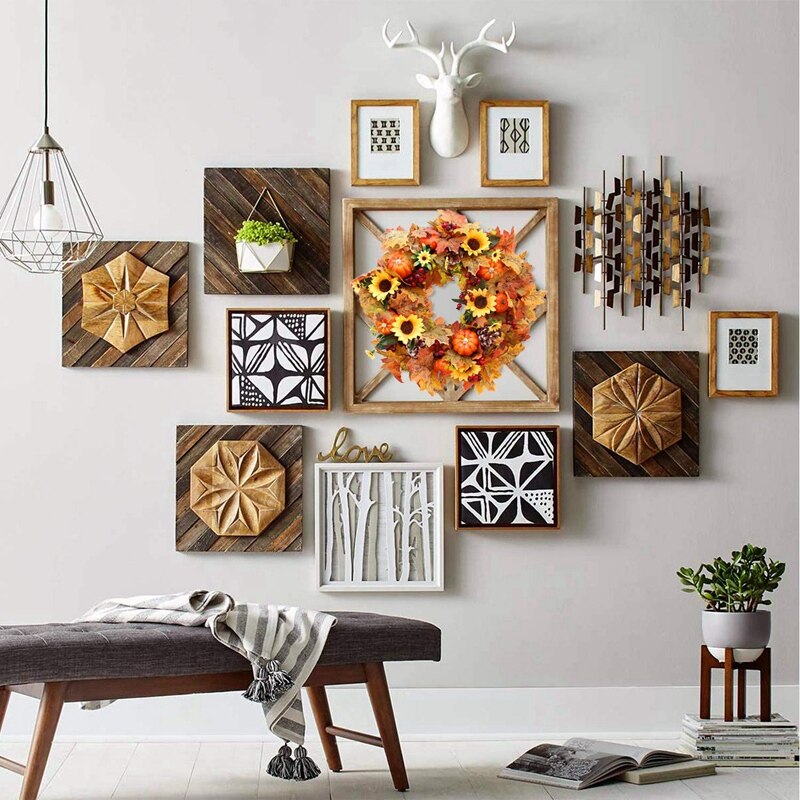 Kunstmatige Zonnebloem Pompoen Pine Cone Berry & Maple Leaf Krans, Voor Halloween & Thanksgiving Thuis Arrangement Decoratie