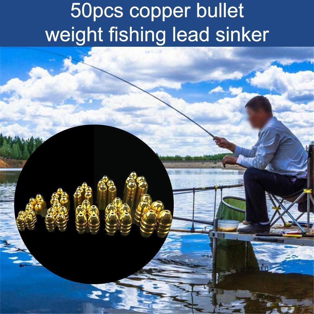 50 Stks/set Koperen Kogel Gewichten Vissen Sinkers In Tackle Plastic Accessoires Vissen 1.8G/3.5G/5G/7G/10G S4H4