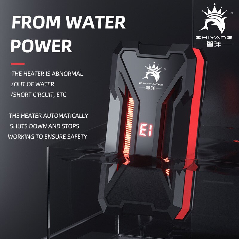 Calentador de acuario AI, varilla de calentamiento de tortuga, bajo nivel de agua, calentador de pantalla digital LED, temperatura automática, calefacción a prueba de explosiones