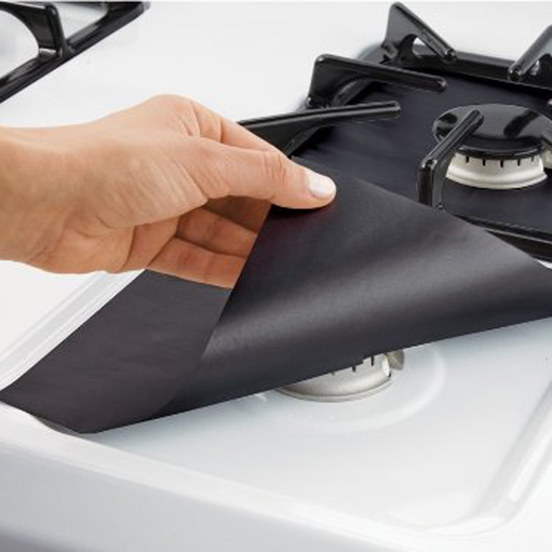 4pcs Square Gas Hob Gas Burner Cooker Protector Washable Heat Resistant Reusable Non Stick Easy Clean Anti Fouling Pad