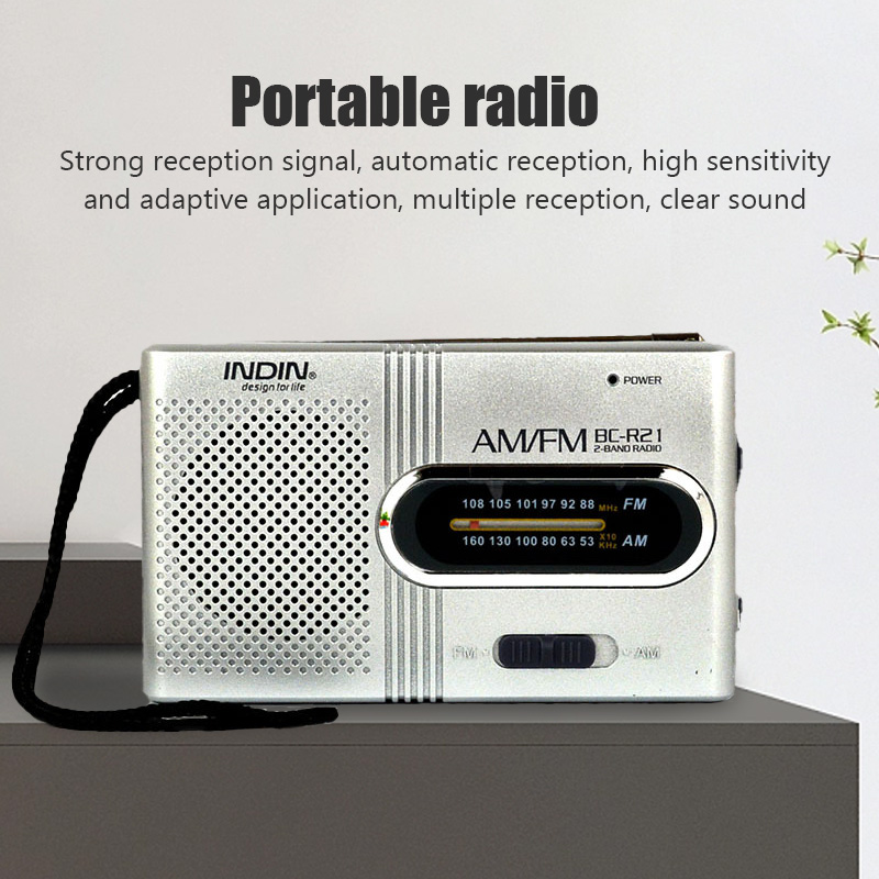 Novo BC-R2 portátil retro rádio antena telescópica alto-falante mini ao ar livre banda dupla am fm leitor de música receptor rádio estéreo