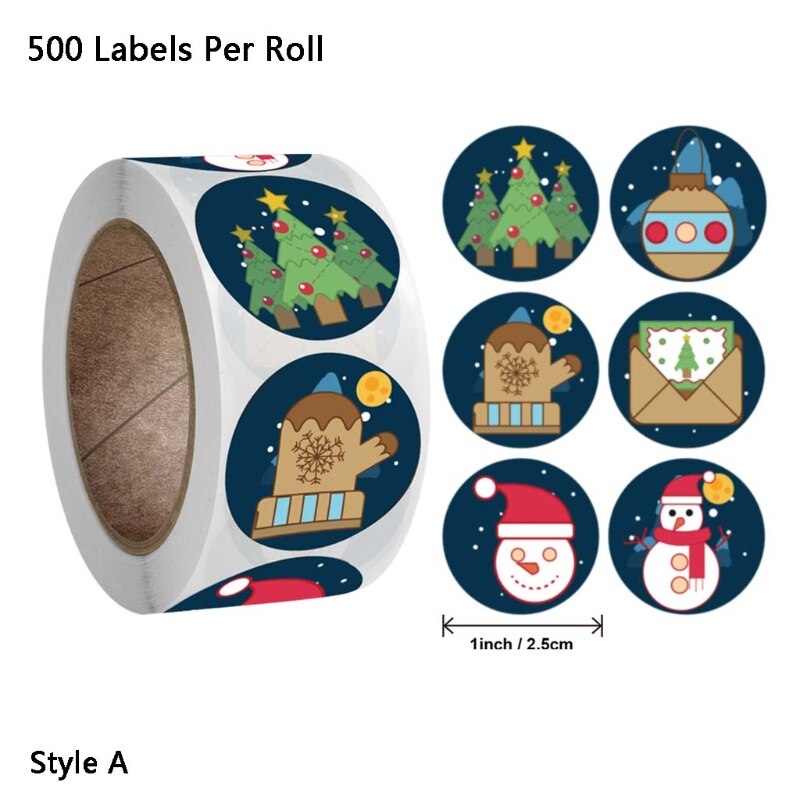 500 stk god jul håndlaget klistremerke kortboks pakke santa takk etikett forsegling klistremerker bryllupsfest forsyninger: 1