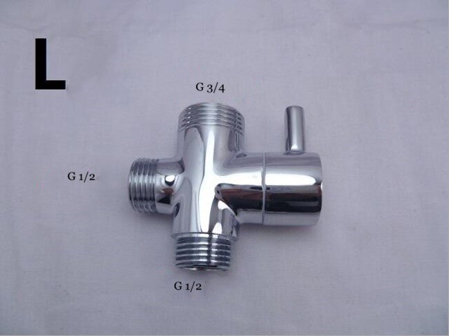 Three-way Water Diverter T-shaped Adapter Shower Diverters Connector Toilet Bidet Water Separator Faucet Splitter Valve: L