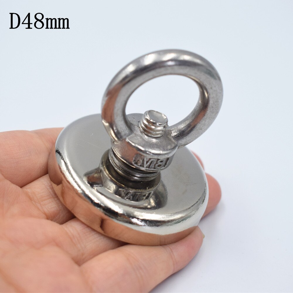 Super Strong Magnet Pot Fishing Magnet Salvage Fishing Hook Magnet Imanes Strongest Permanent Powerful Magnetic round: D48mm