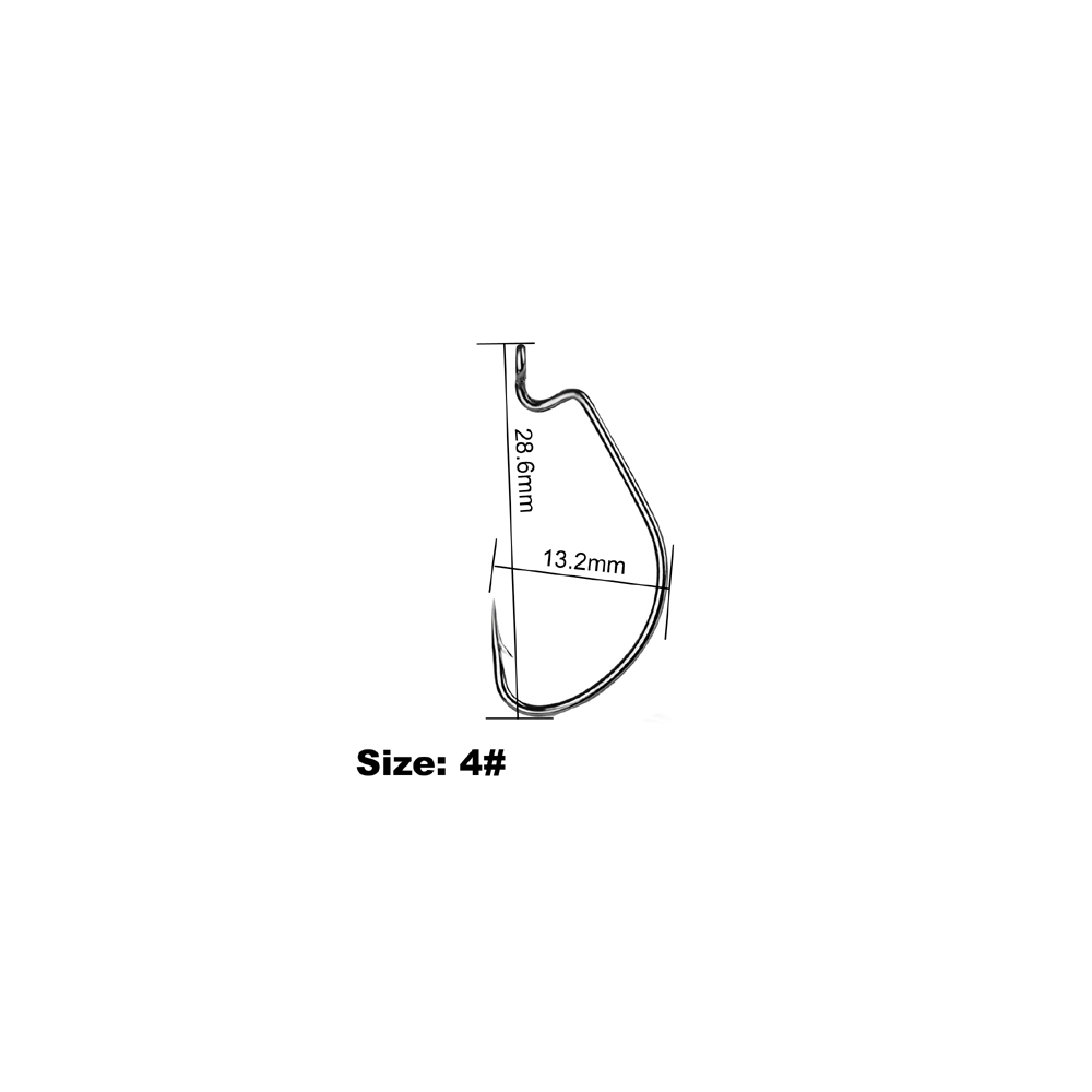 50 stk / mye størrelse : 6#--5/ o fiske krok karbon stål avlet sveiv offset fiskehake til myk orm lokke bass pigg karpe fiske: 4