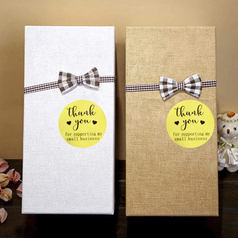 500pcs Thank You for Supporting My Small Business Stickers Round Labels Handmade K4UA