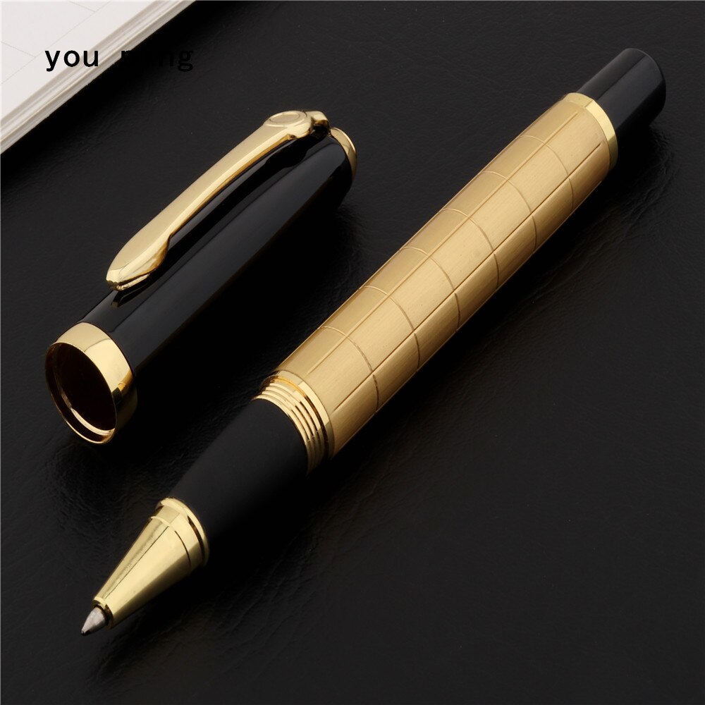 Luxury pen 017 Golden grid line Business office Rollerball Pen School student stationery office Ballpoint Pens