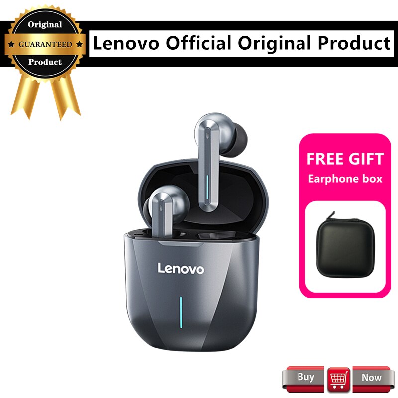 Lenovo XG01 słuchawki douszne 50ms niskie opóźnienie TWS słuchawki Bluetooth z mikrofonem słuchawki bezprzewodowe HiFi ipx5 wodoodporne słuchawki douszne: XG01 gray1 box1