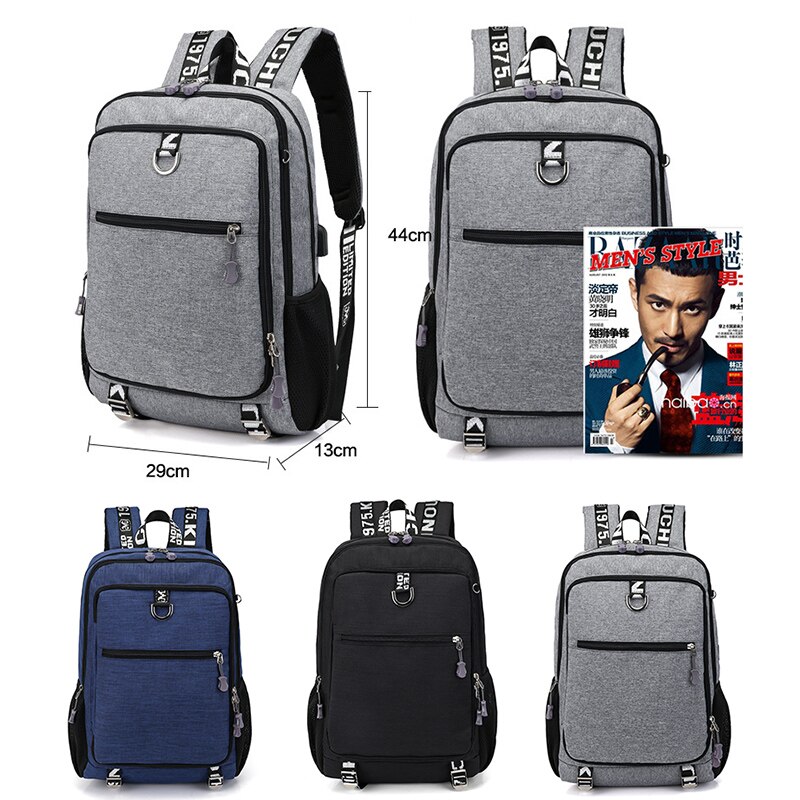 Usb Opladen Tieners School Rugzak Jongens Student Schooltas Mannen Grote Reizen Rugzakken Laptop Notebook Rucksakc Boekentas XA149M