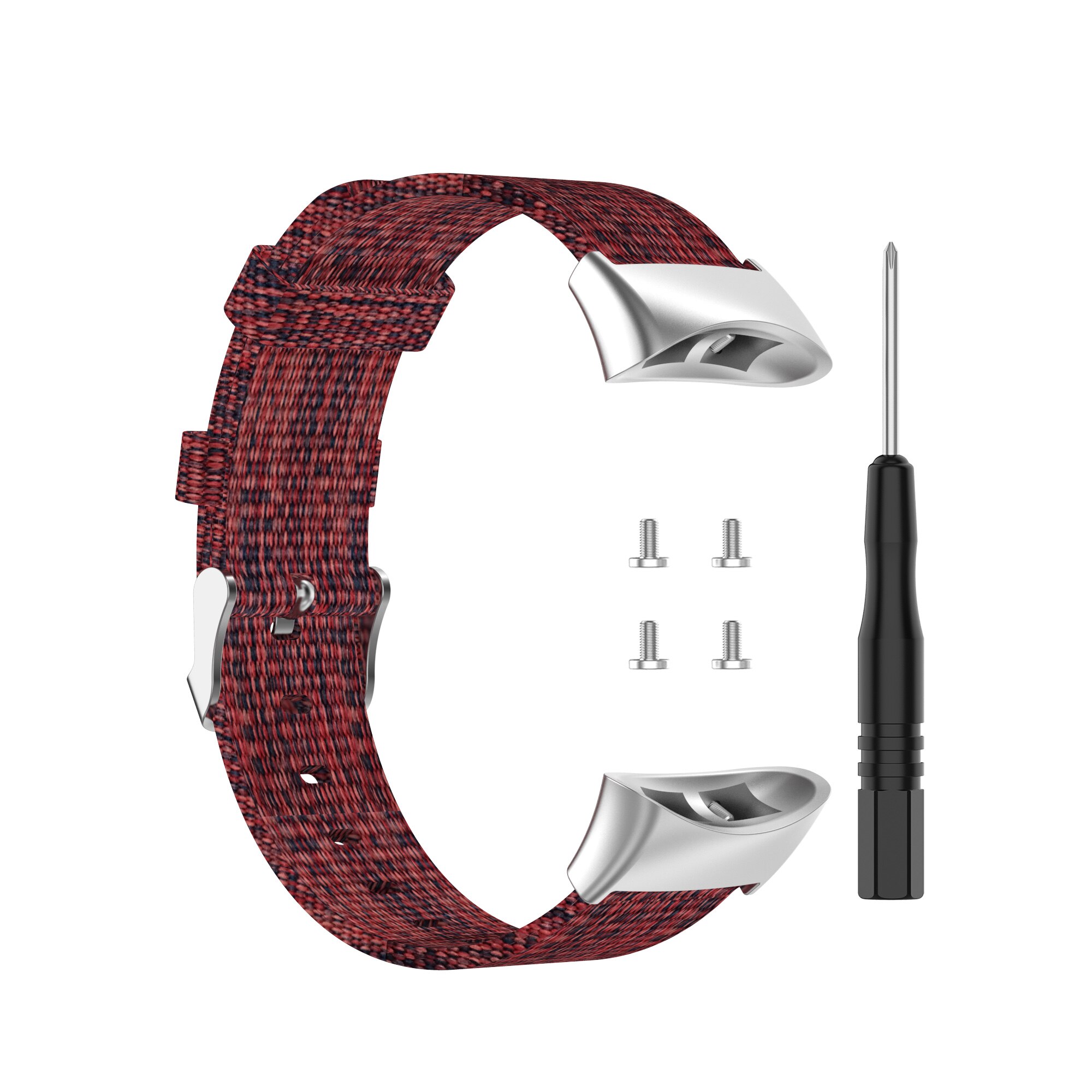 Fifata klockarmband för garmin forerunner 35 / 30 smartarmband för garmin forerunner 30 / 35 ersättningsarmband i canvas för smartklocka: Mörkröd / Garmin föregångare 30