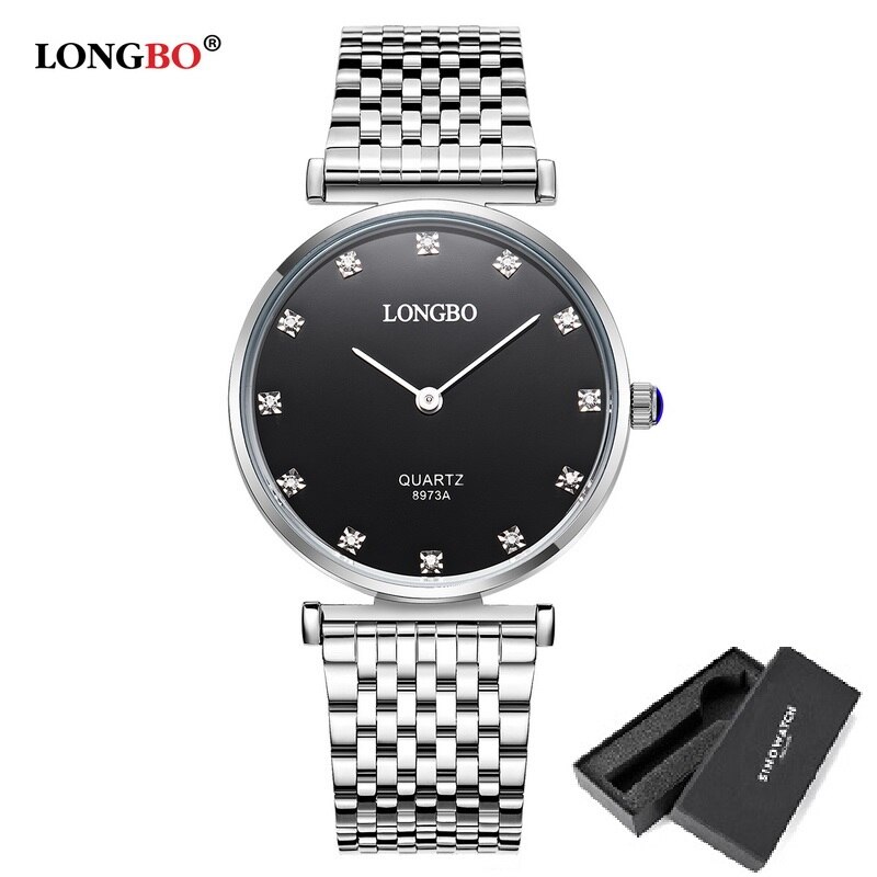 LONGBO Luxe Koppels Horloges Zakelijke Stijl Liefhebbers Mannen Vrouwen Waterdicht Quartz Charms Analoge Horloges 8973: MAN SB-BOX