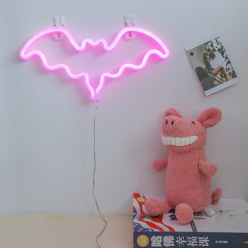 Led Neon Teken Licht Halloween Vleermuis Flamingo Neon Roze Xmas Party Wedding Decor Kinderkamer Nacht Lamp Muur Decor 9 Soort