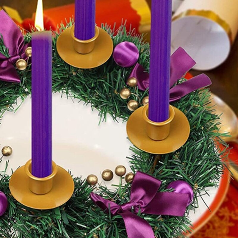 Purple Ribbon Christmas Wreath Advent Garland Season Ornaments Advent Candlestick Ornaments