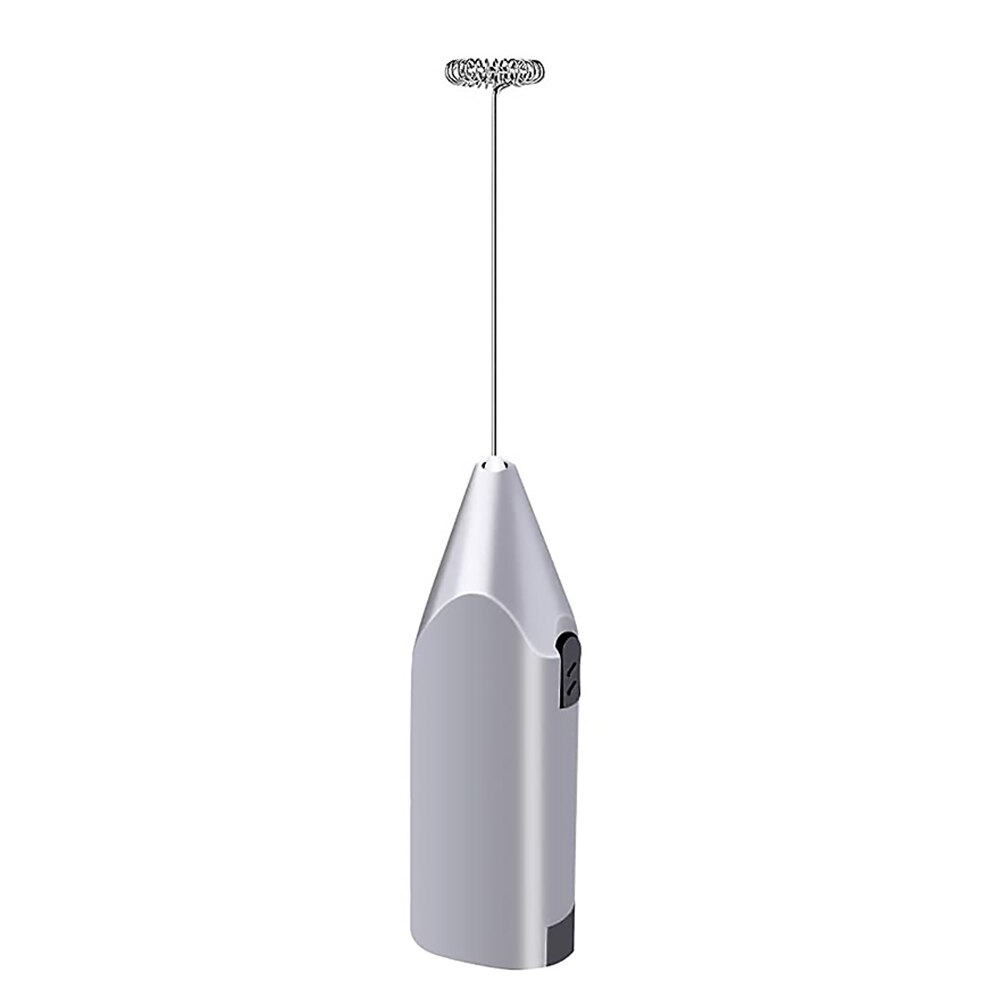 Melk Drinken Koffie Whisk Mixer Elektrische Eiklopper Frother Foamer Mini Handvat Stirrer Keuken Gadgets Koken Tool: Silver