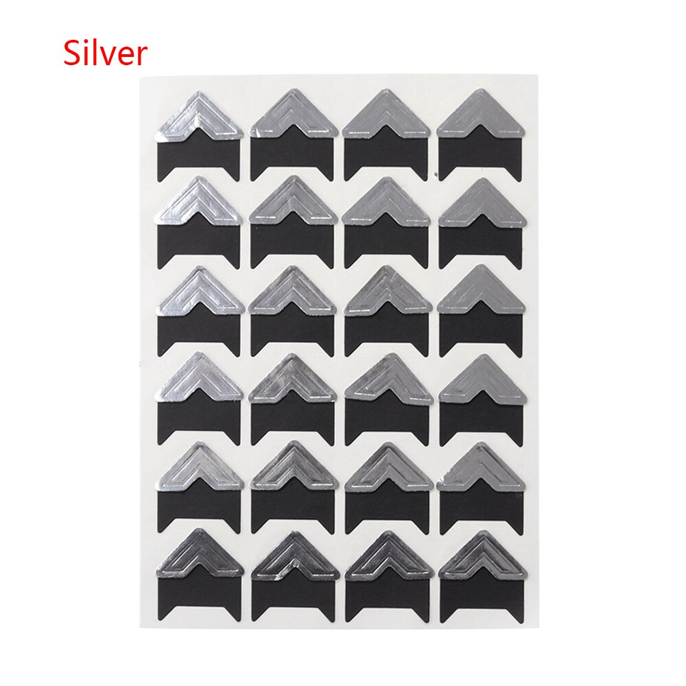 24 stk / ark fotoalbum scrapbog foto hjørne beskyttere diy håndlavet kraftpapir klistermærke indretning til scrapbooking: Sølv