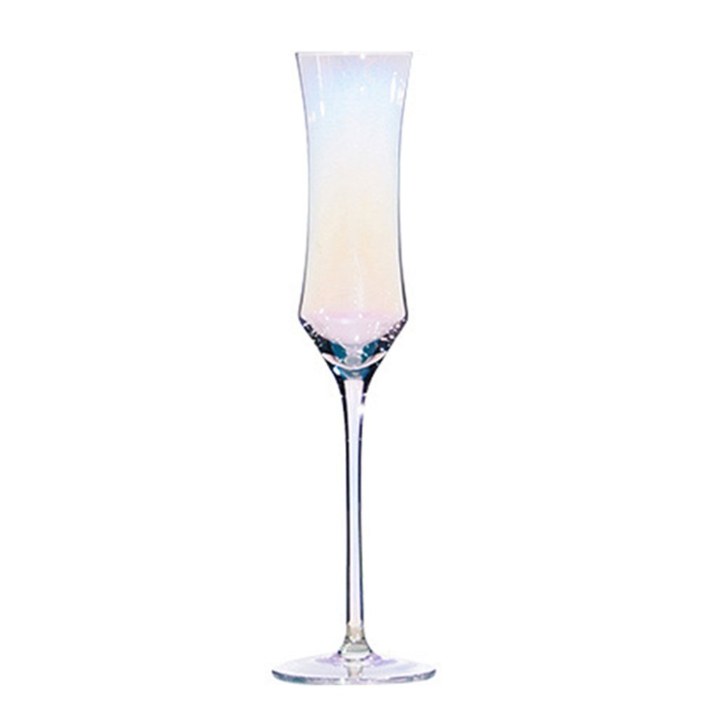 Gobelet arc-en-ciel coupe coloré cristal Champagne verre couleur rouge vin verre Ion placage verre à vin: C