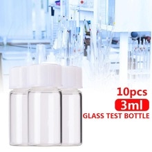 10pcs/Set 3.0ml Glass Container Laboratory Chemical Biomedical Seed Medicine Safe Convenient Glass Vials Leak Proof Reagent