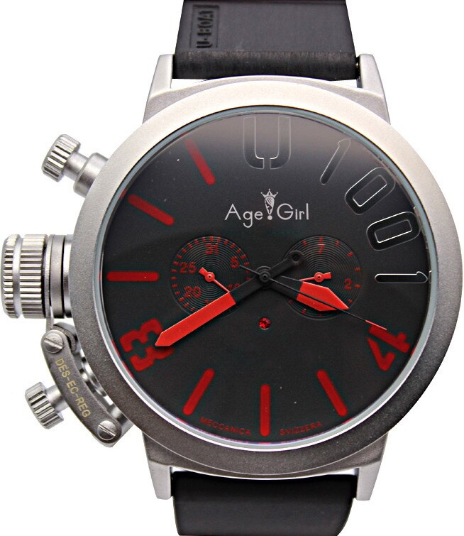 Klassieke heren sporthorloge met zwarte rubberen klassieke u-vorm, automatisch mechanisch, zelfopwindend horloge met linkse haak, big 50mm boat horloges: 16