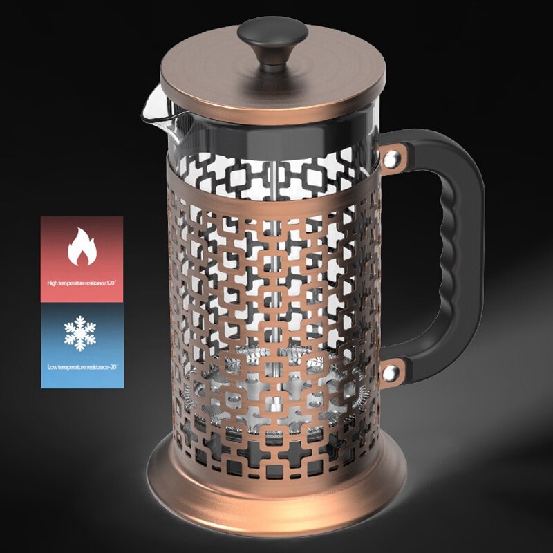 Franse Pers Koffie Thee Maker(34Oz) hittebestendig Glas 304 Roestvrij Staal Koffie Druk Pot Met 3 Filter Scherm