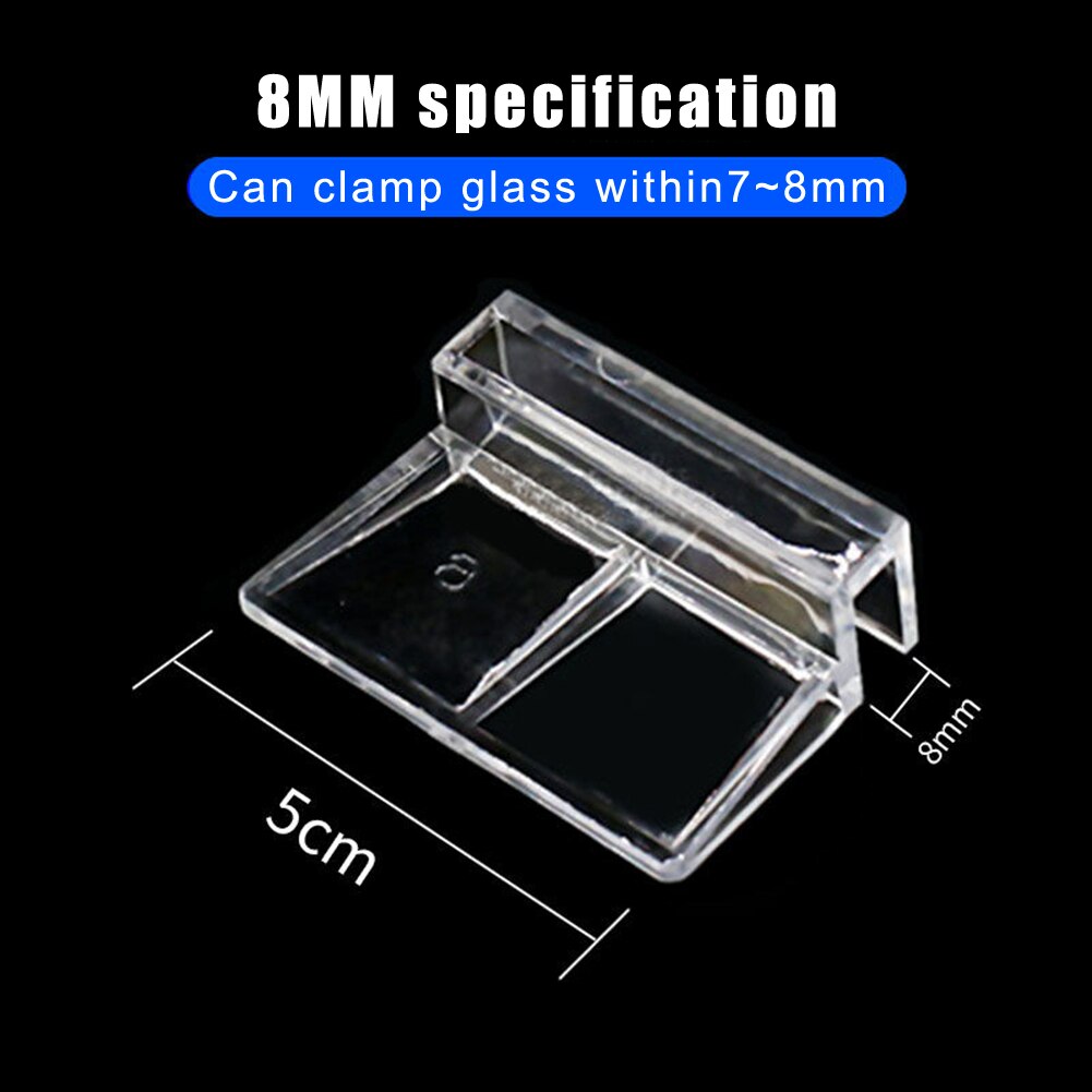 4Pcs Acryl Aquarium Glas Deksel Aquarium Deksel Beugel Clip Ondersteuning Deksel Houder Clips Tool 6Mm 8Mm 10Mm 12Mm: 8mm