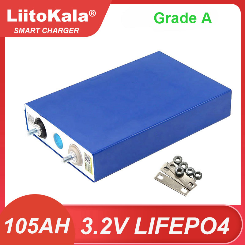 LiitoKala 3.2V 105ah 32ah LiFePO4 batterij Lithium-ijzerfosfa DIY 12V 24V Motorfiets Elektrische Auto Omvormer boot Batterijen: Blauw