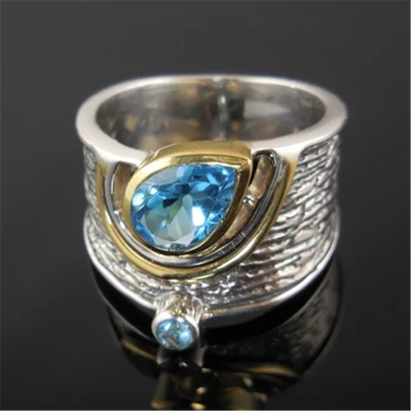 Etnische Wide Vrouwen Ringen Persoonlijkheid Met Water Stone Vrouwelijke Mannen Party Ring Sieraden Ring