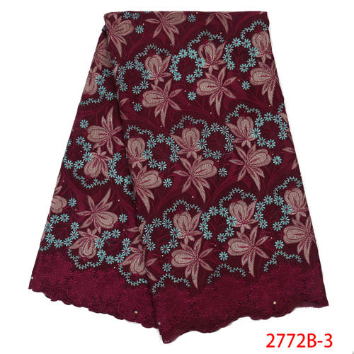 Swiss Voile Laces Nigerian Lace Fabric African Kano Cotton Lace for Women KS2772B-1: Picture 3