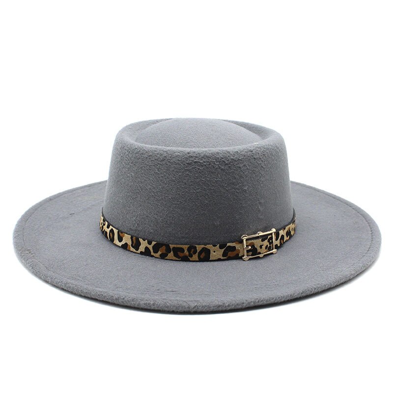 Fedora Hoed Voor Mannen Vrouwen Casual Brede Rand Jazz Hoed Herfst Winter Panama Vilten Hoed Ronde Top Party Formele Hoed: GRAY