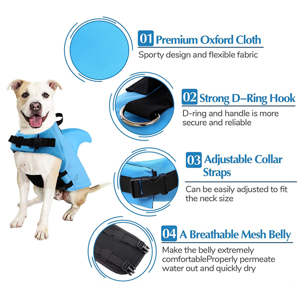 Chaleco de natación con aleta de tiburón para perro, ropa de seguridad de verano para mascotas, Corgi chaleco salvavidas para perros, traje de baño para Bulldog