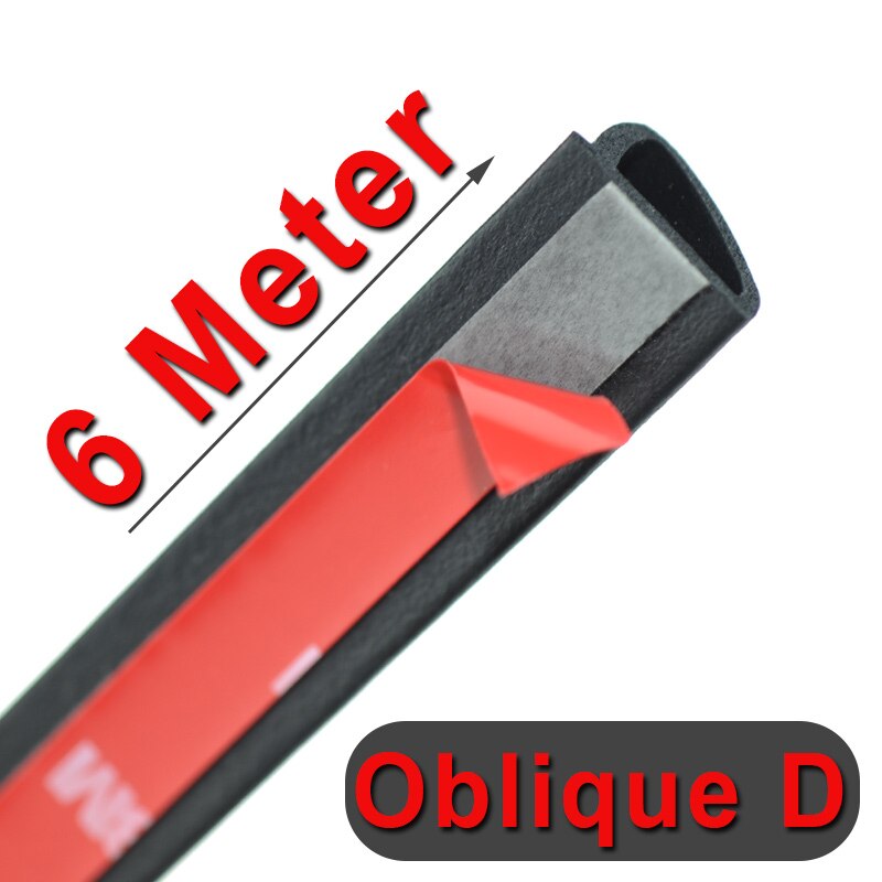 Auto Deur Afdichting Auto Afdichting Helling D Auto Deur Rubber Strip Edge Trim Rubberen Afdichting Voor Auto 'S Scratchproof Deurrubbers auto Accessoires: 6 Meters