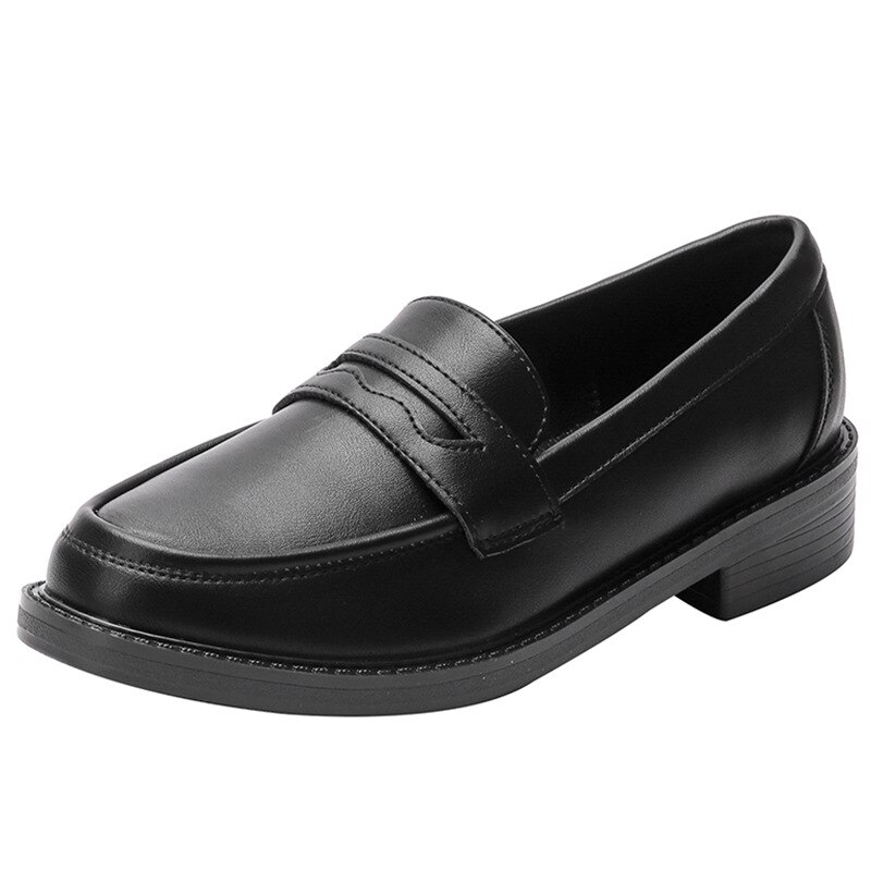 Zapatos planos negros para mujer, mocasines de piel sintética suaves y cómodos a la , calzado de trabajo, estilo,