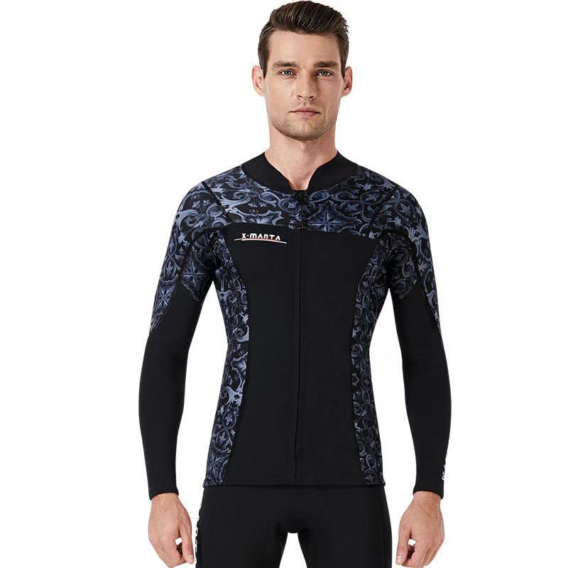 Premium Neoprene 3mm Wetsuits Men's Diving Suit for Dive Scuba Surfing Snorkeling Swimming Jacket Top Diving Zip Up Jacket: Men A / M