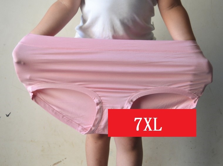 7XL Super large Women's briefs lady's underpants bamboo fiber underwear plus size lingerie high-rise solid underwears 5pcs/lots