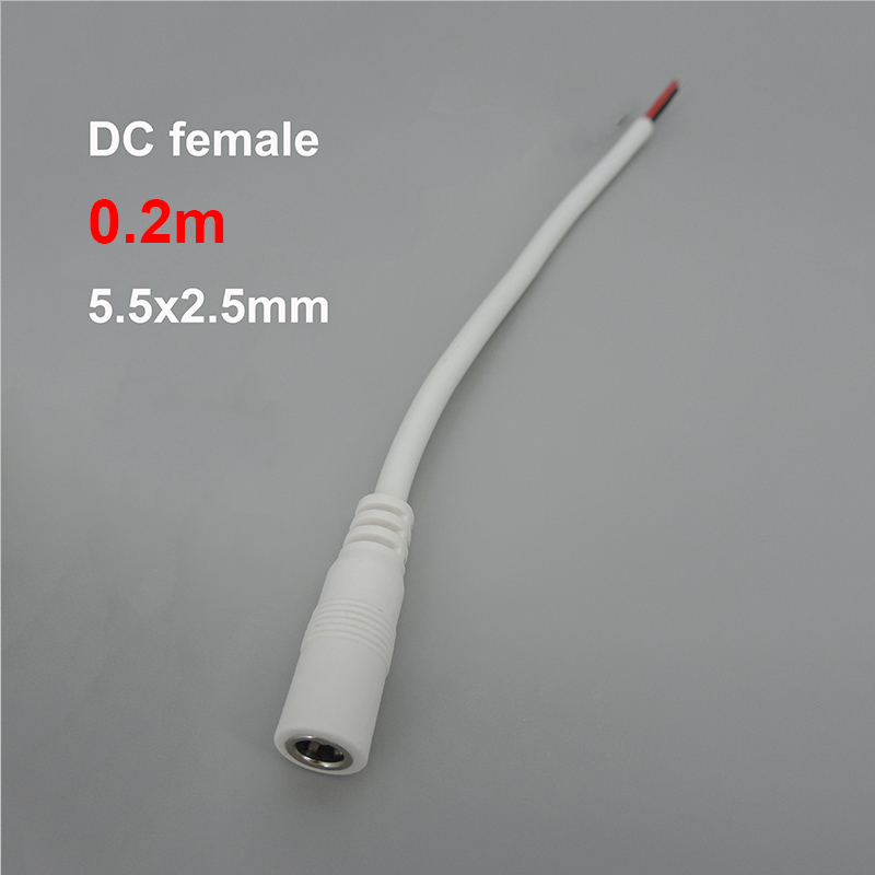 Weiß 18awg 7a DC-Stecker DC-Buchse Kabel Netzteil Verlängerung kabel 5,5mm x 2,1mm 2,5mm Kupferdraht: Brown